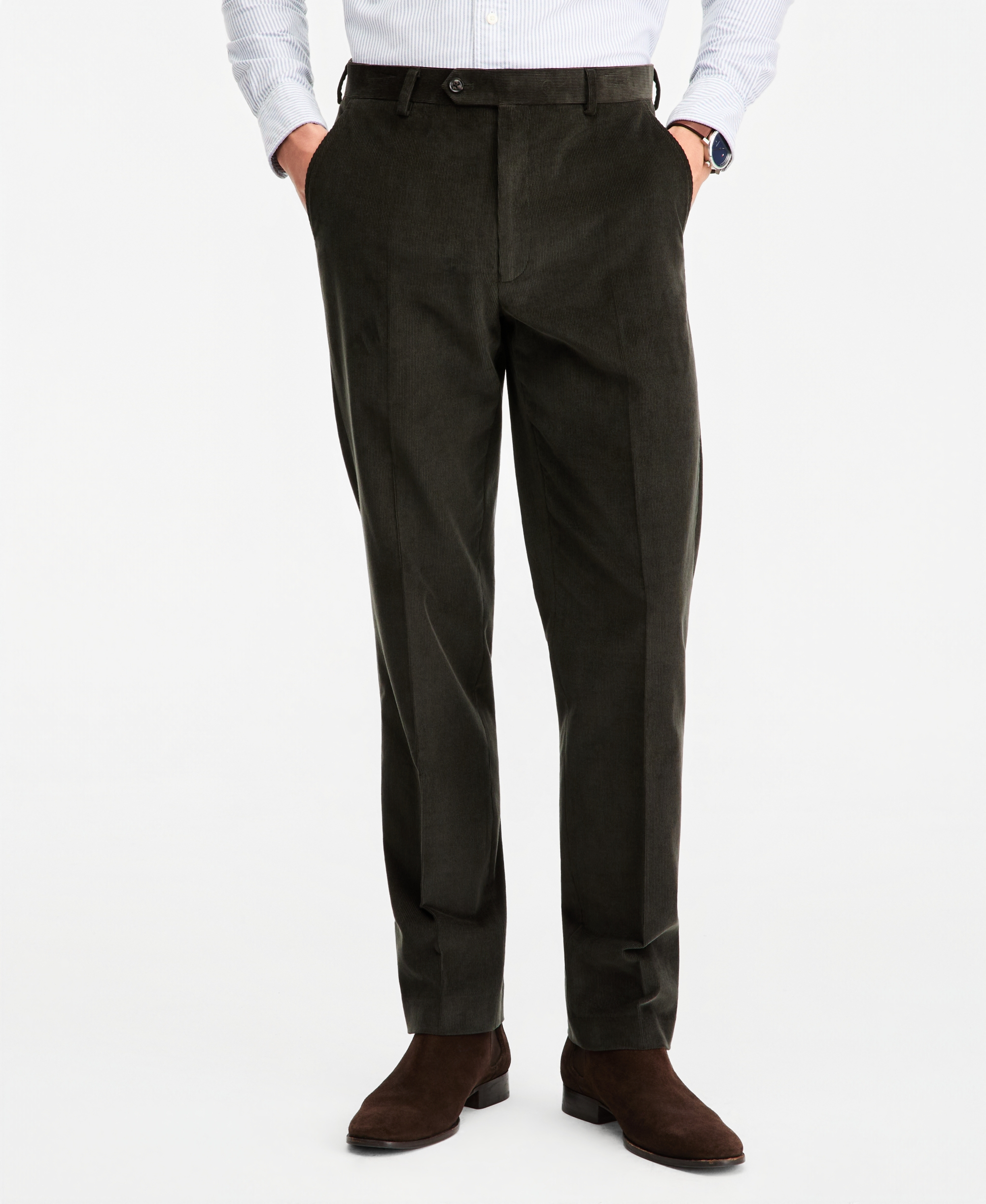 Tommy Hilfiger Men's Modern-Fit Solid Corduroy Pants - Olive
