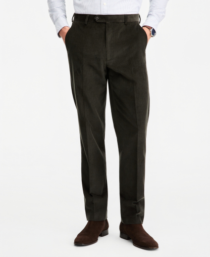 Tommy Hilfiger Men's Modern-Fit Solid Corduroy Pants - Olive