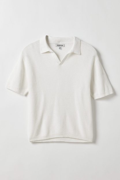 UO Skylor Popover Polo Collar Sweater - Ivory