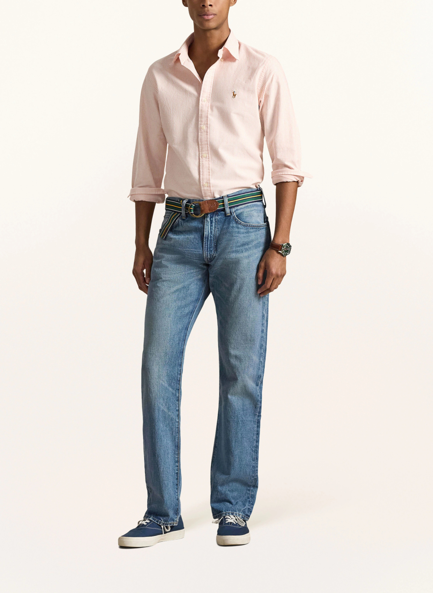 POLO RALPH LAUREN Hemd Custom Fit – ORANGE / WEISS