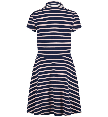 Tommy Hilfiger Girls' 7-16 Striped Polo Collar Dress - Navy Blazer