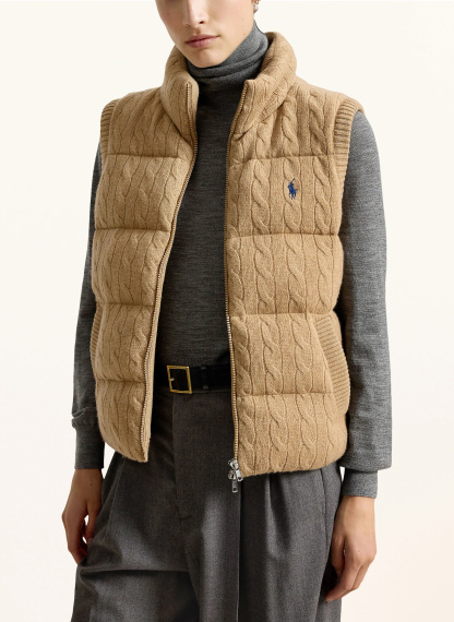 POLO RALPH LAUREN Steppweste – HELLBRAUN / DUNKELBLAU