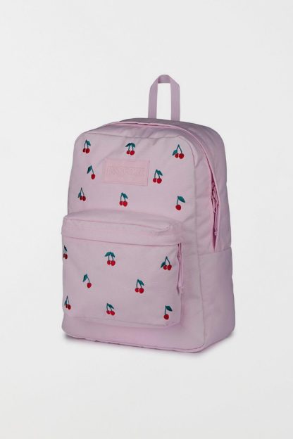 JanSport SuperBreak® Plus Backpack - Pink Ice Cherry Embroidery
