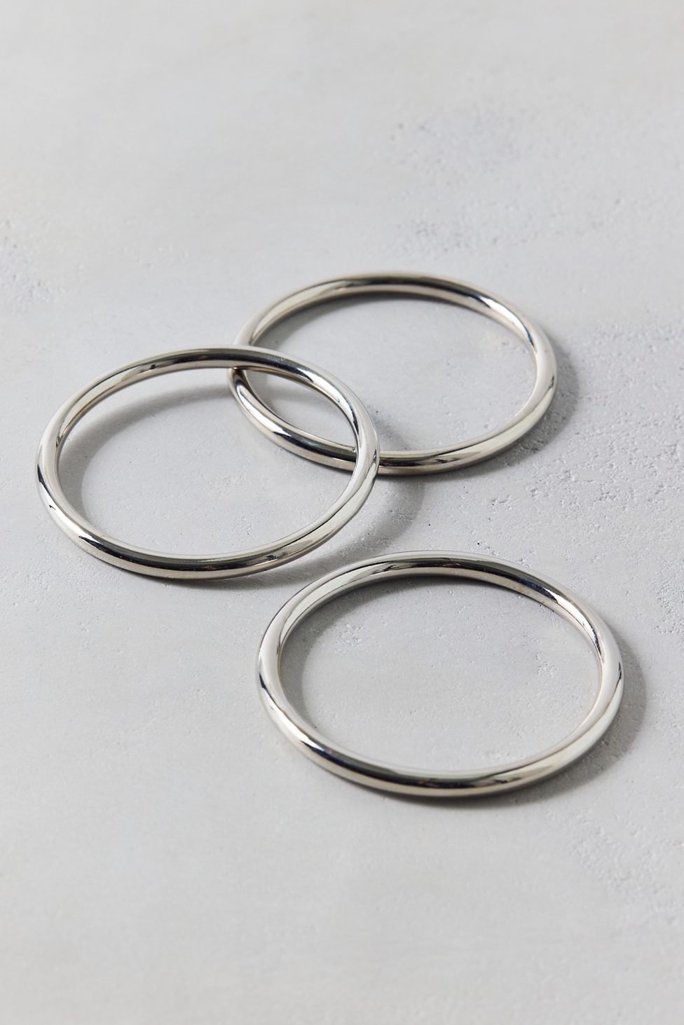 Daily Cool Bangle Bracelets Set - Silver