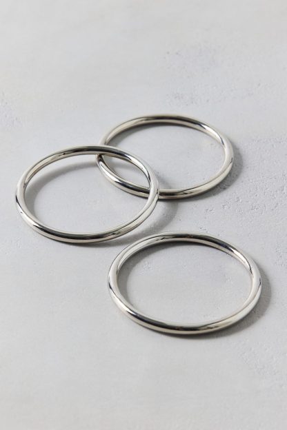 Daily Cool Bangle Bracelets Set - Silver