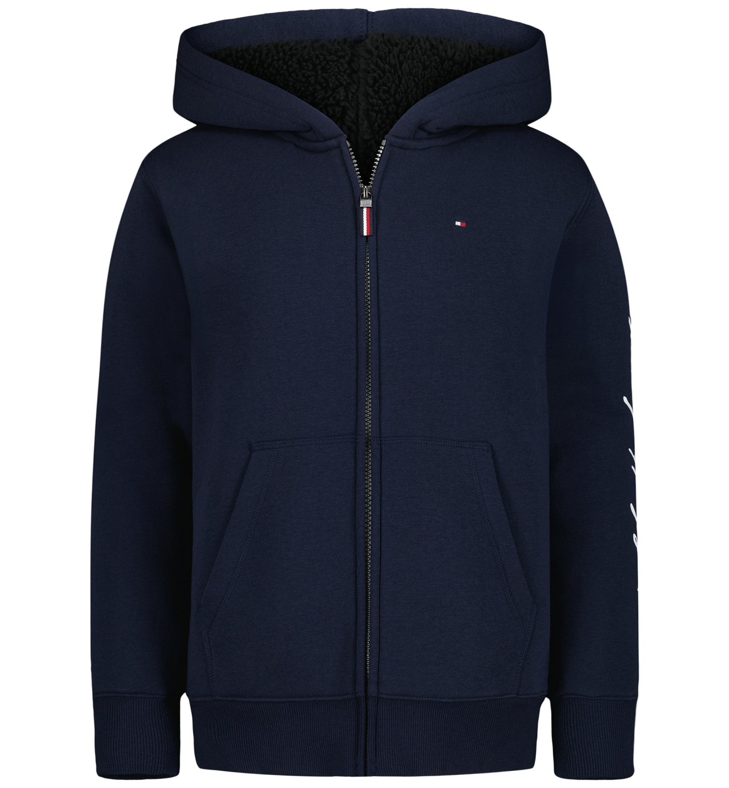 Tommy Hilfiger Boys' Signature Sherpa Lined Full Zip Hoodie - Navy Blazer