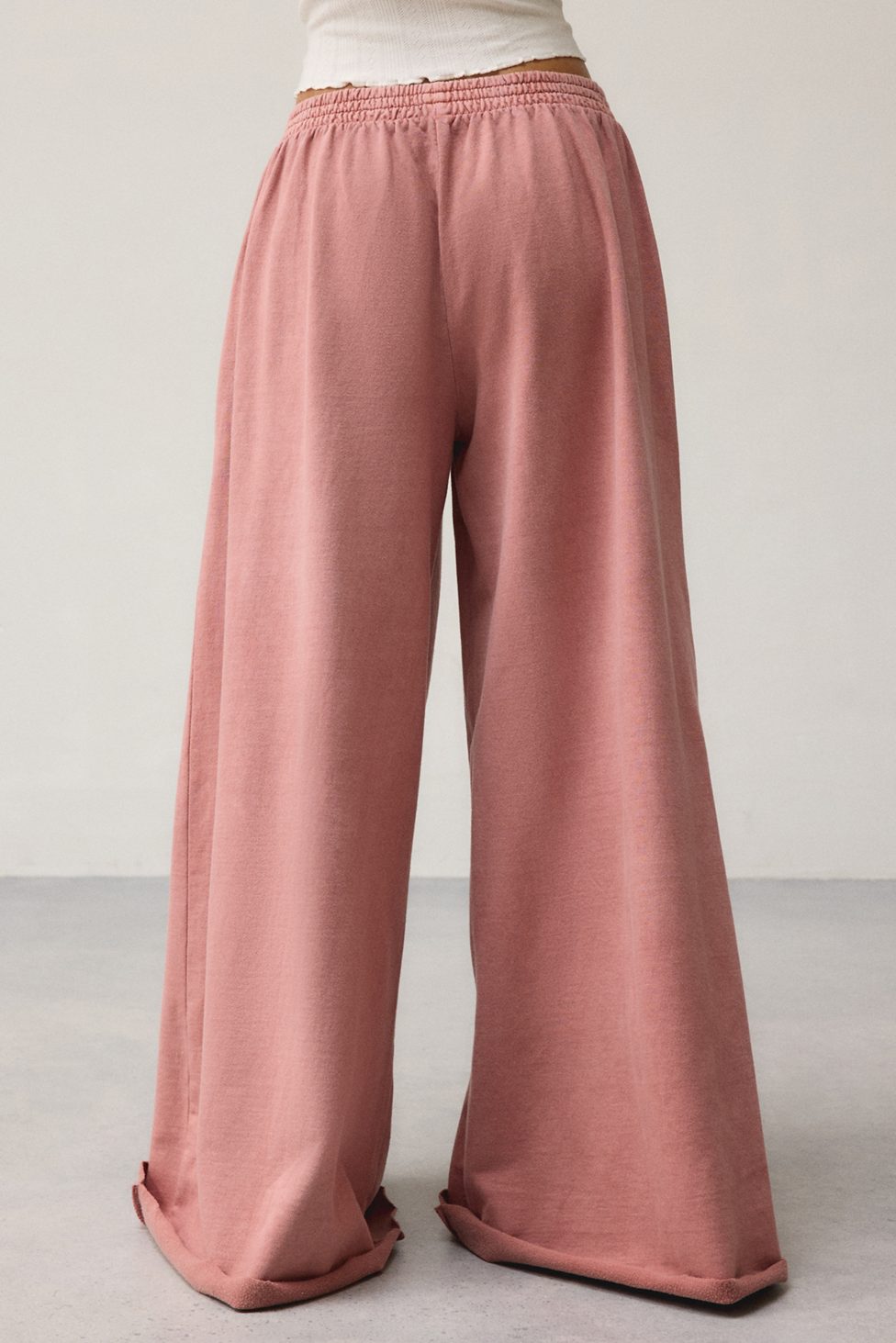 Out From Under Lived In Extreme Wide Leg Sweatpants - Coral