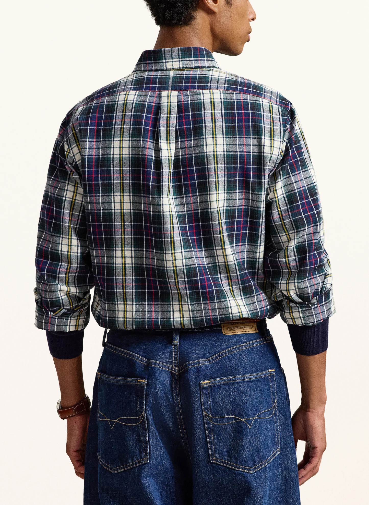 POLO RALPH LAUREN Hemd Custom Fit – DUNKELBLAU / ECRU / ROT