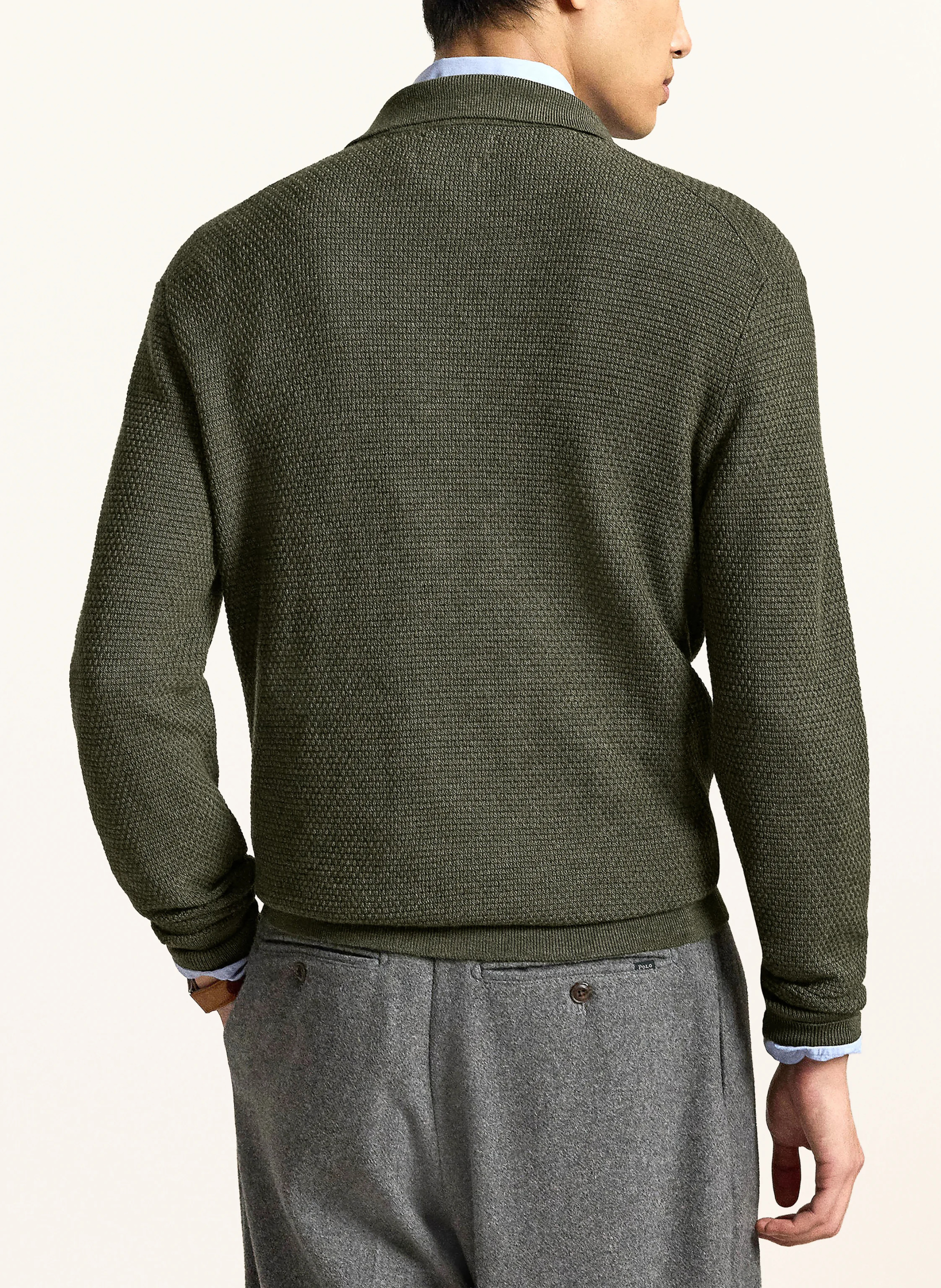 POLO RALPH LAUREN Strick-Poloshirt – OLIV