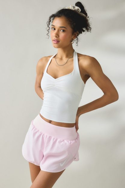 Nike Dri-FIT Tempo Flow Swoosh Mid-Rise Shorts - Pink Foam/Reflective Silver