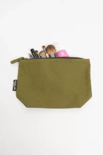 Terra Thread Organic Cotton Canvas Zippered Pouch - Olive