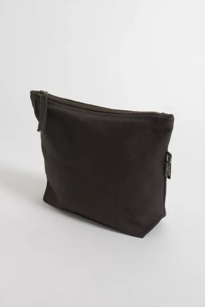 Terra Thread Organic Cotton Canvas Zippered Pouch - Dark Grey
