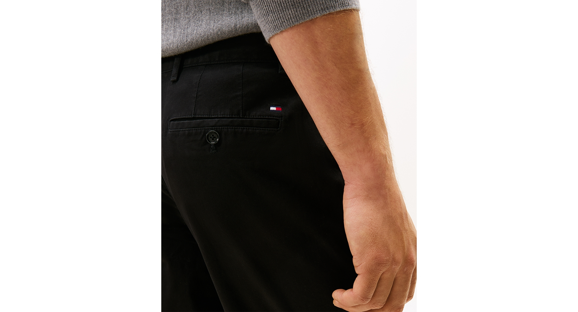 Tommy Hilfiger Men's Slim-Straight Fit Stretch Chino Pants - Black