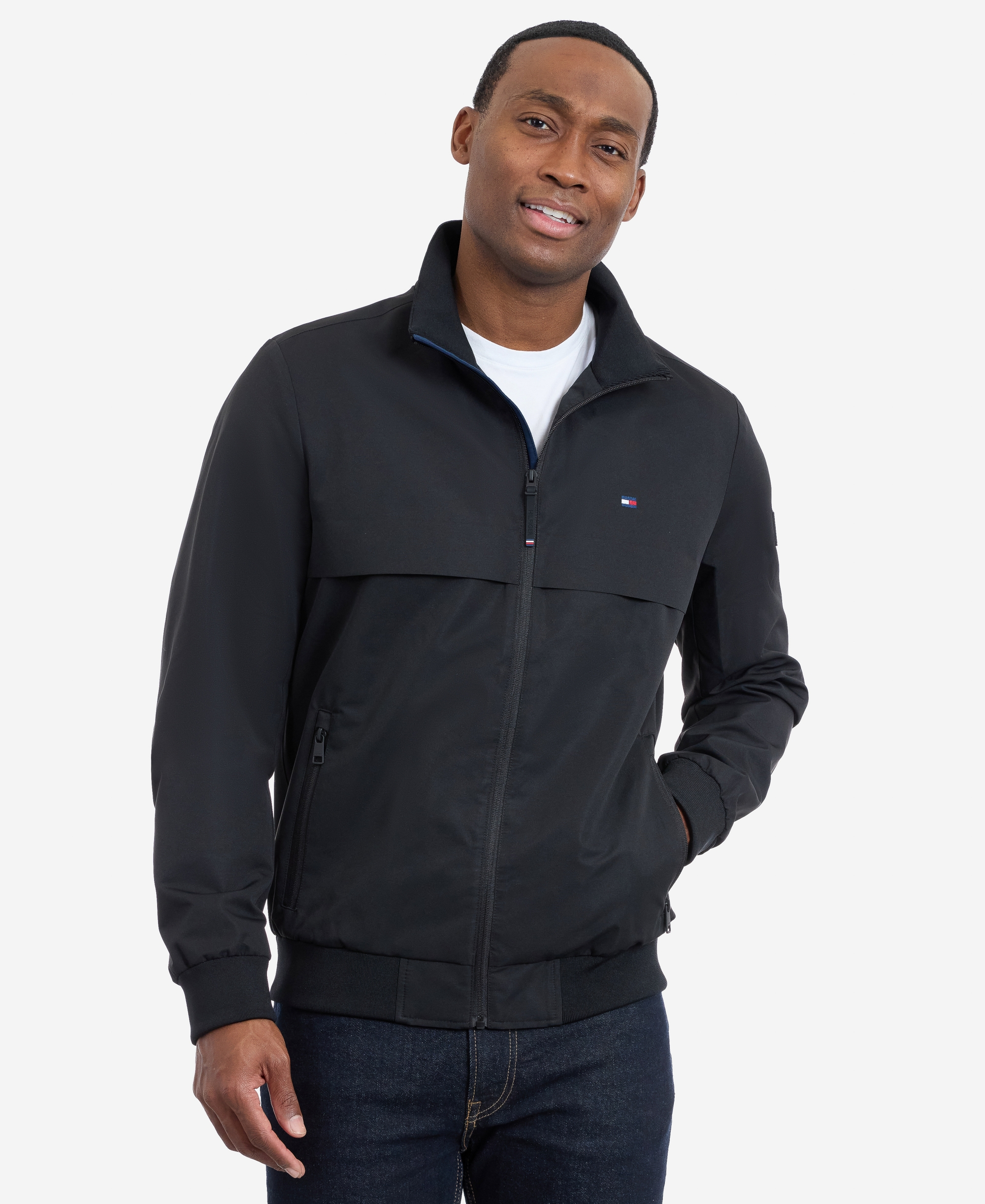 Tommy Hilfiger Men's Water Resistant Boating Regular-Fit Jacket - Black