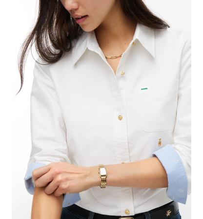 Tommy Hilfiger Women's American Icons Long Sleeve Oxford Shirt, Macy's Exclusive - Ecru