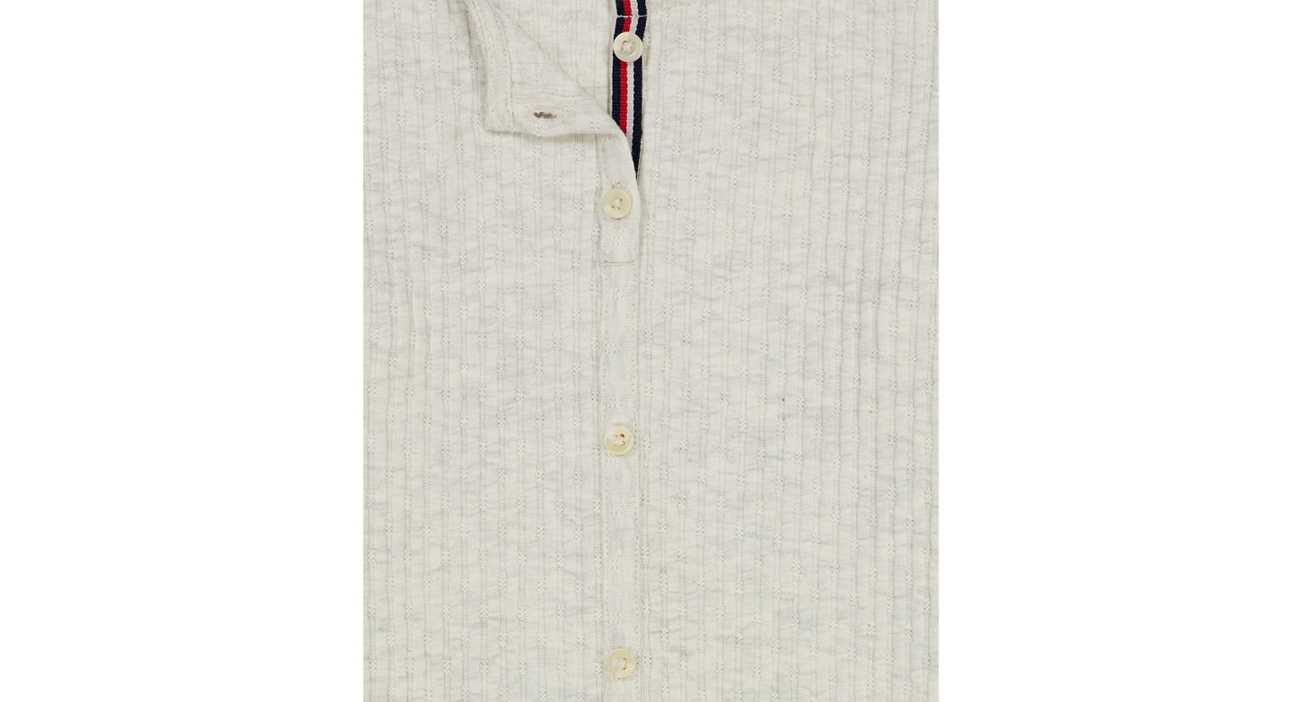 Tommy Hilfiger Girls' 7-16 Pointelle Rib Long-Sleeve Top - Oat Heather