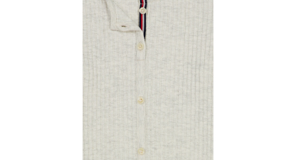 Tommy Hilfiger Girls' 7-16 Pointelle Rib Long-Sleeve Top - Oat Heather