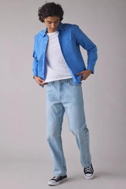 BDG Relaxed Straight Premium Selvedge Jeans - Ancient Light Wash