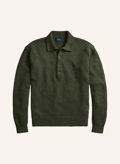 POLO RALPH LAUREN Strick-Poloshirt – OLIV