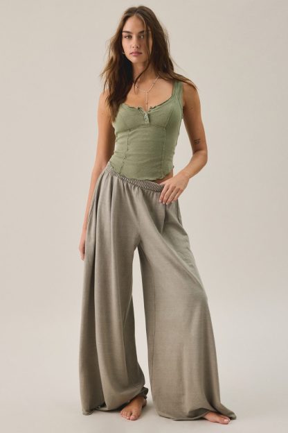 Out From Under Lived In Extreme Wide Leg Sweatpants - Stone