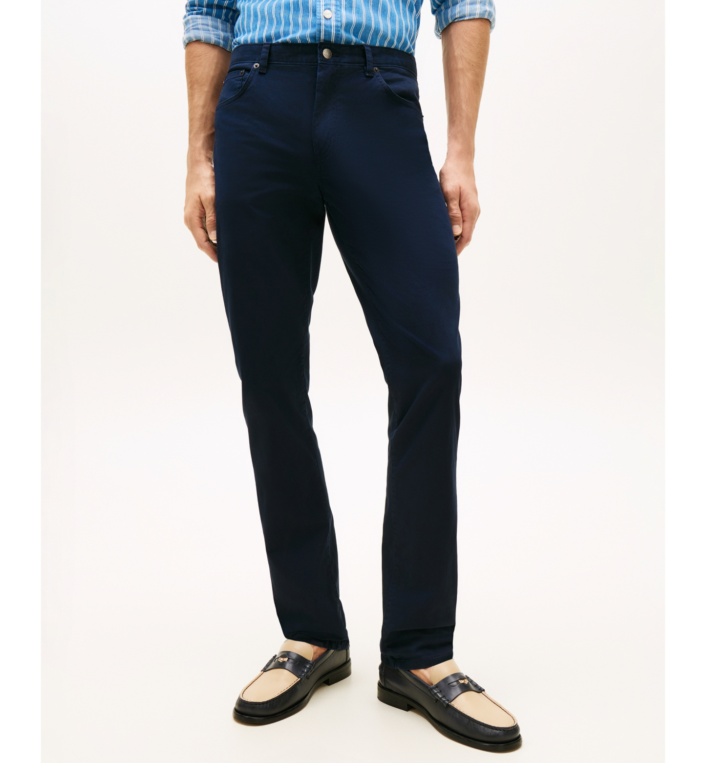 Tommy Hilfiger Men's Denton Straight-Fit Five-Pocket Stretch Twill Pants - Desert Sky