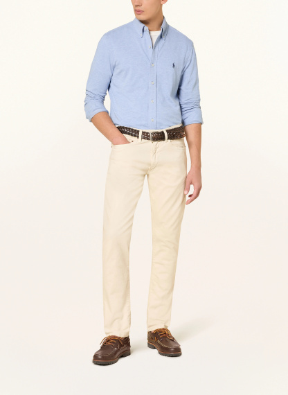 POLO RALPH LAUREN Piqué-Hemd Custom Fit – HELLBLAU / DUNKELBLAU