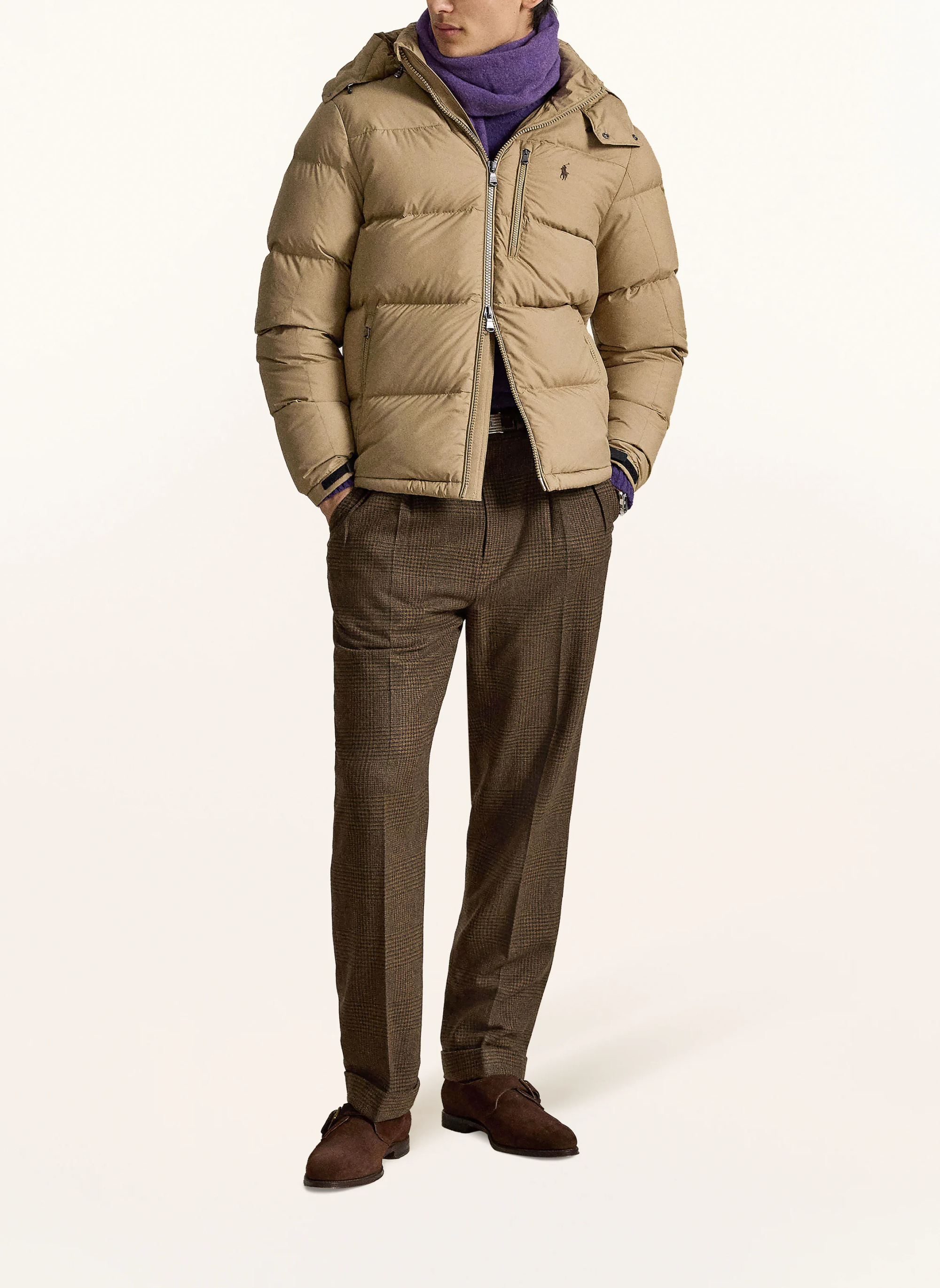 POLO RALPH LAUREN Daunenjacke GORHAM mit abnehmbarer Kapuze – BEIGE