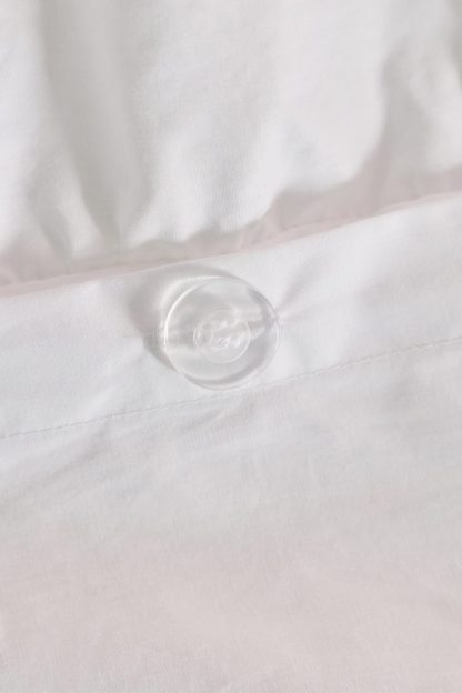 Prairie Ruched Cotton Percale Duvet Cover - Ivory