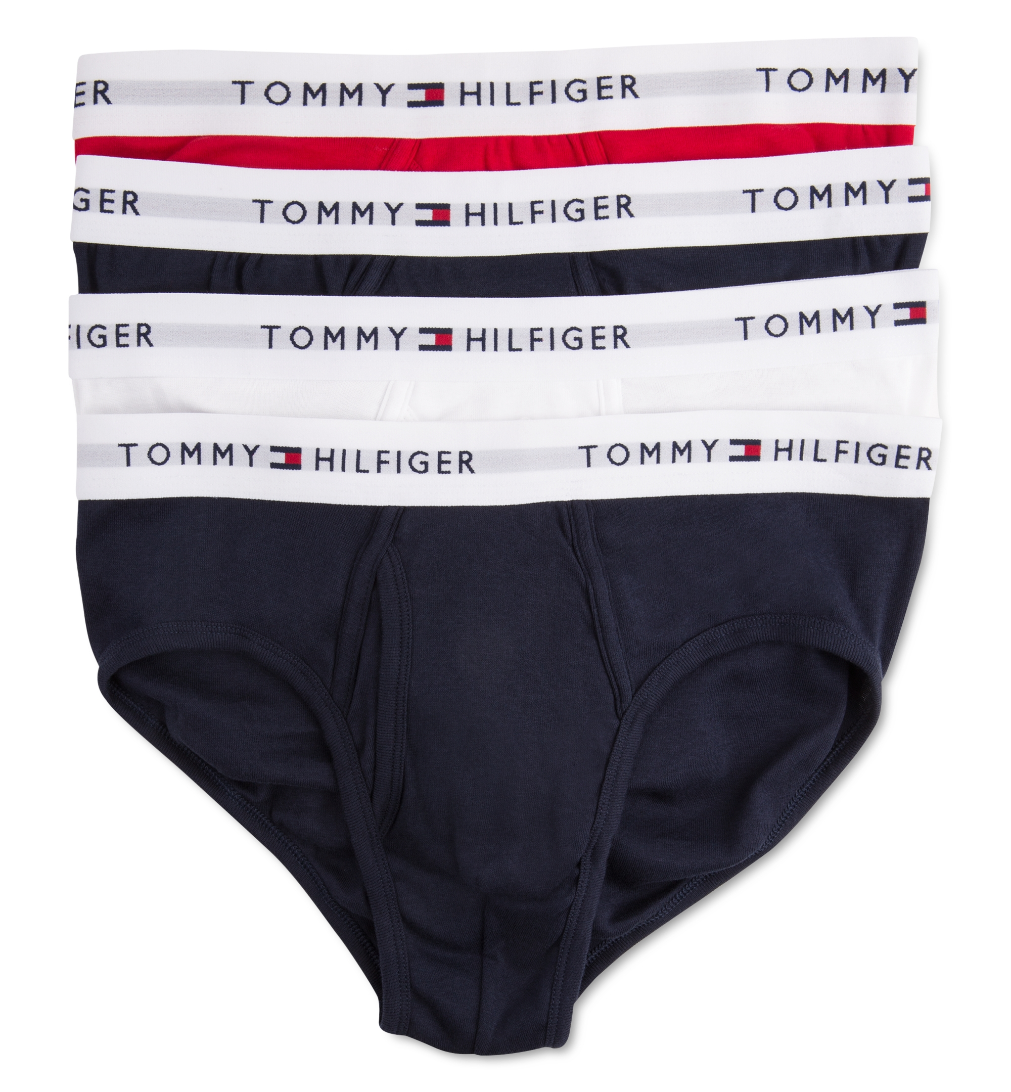 Tommy Hilfiger Men's 4-Pack Classic Cotton Moisture-Wicking Briefs Underwear - Mahogany
