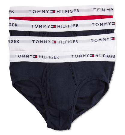 Tommy Hilfiger Men's 4-Pack Classic Cotton Moisture-Wicking Briefs Underwear - Mahogany