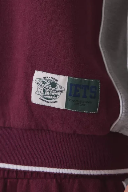 iets frans… Sporty Paneled Crew Neck Sweatshirt - Maroon