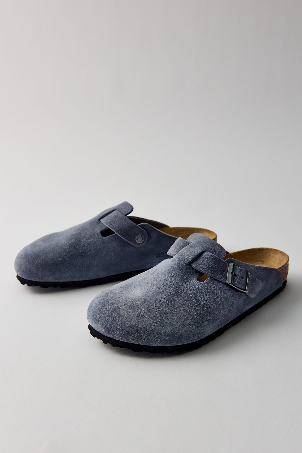 Birkenstock Men's Boston Suede Clogs - Stone Blue