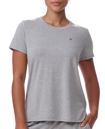 Tommy Hilfiger Women's Short-Sleeve Crewneck Sleep Tee - Heather Grey