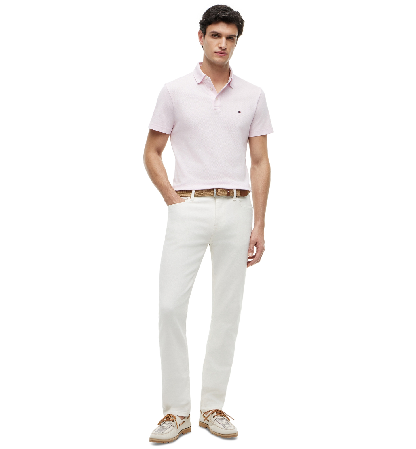 Tommy Hilfiger Men's Classic-Fit Texture Polo Shirt - Pink Lily