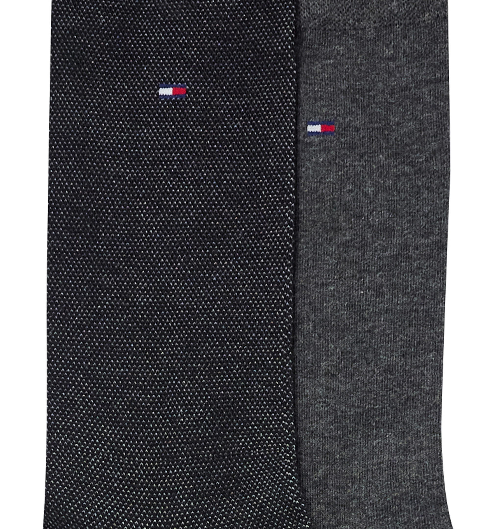 Tommy Hilfiger Men's Dress Reinforced Heel Crew Socks, 2-Pack - Black/Gray