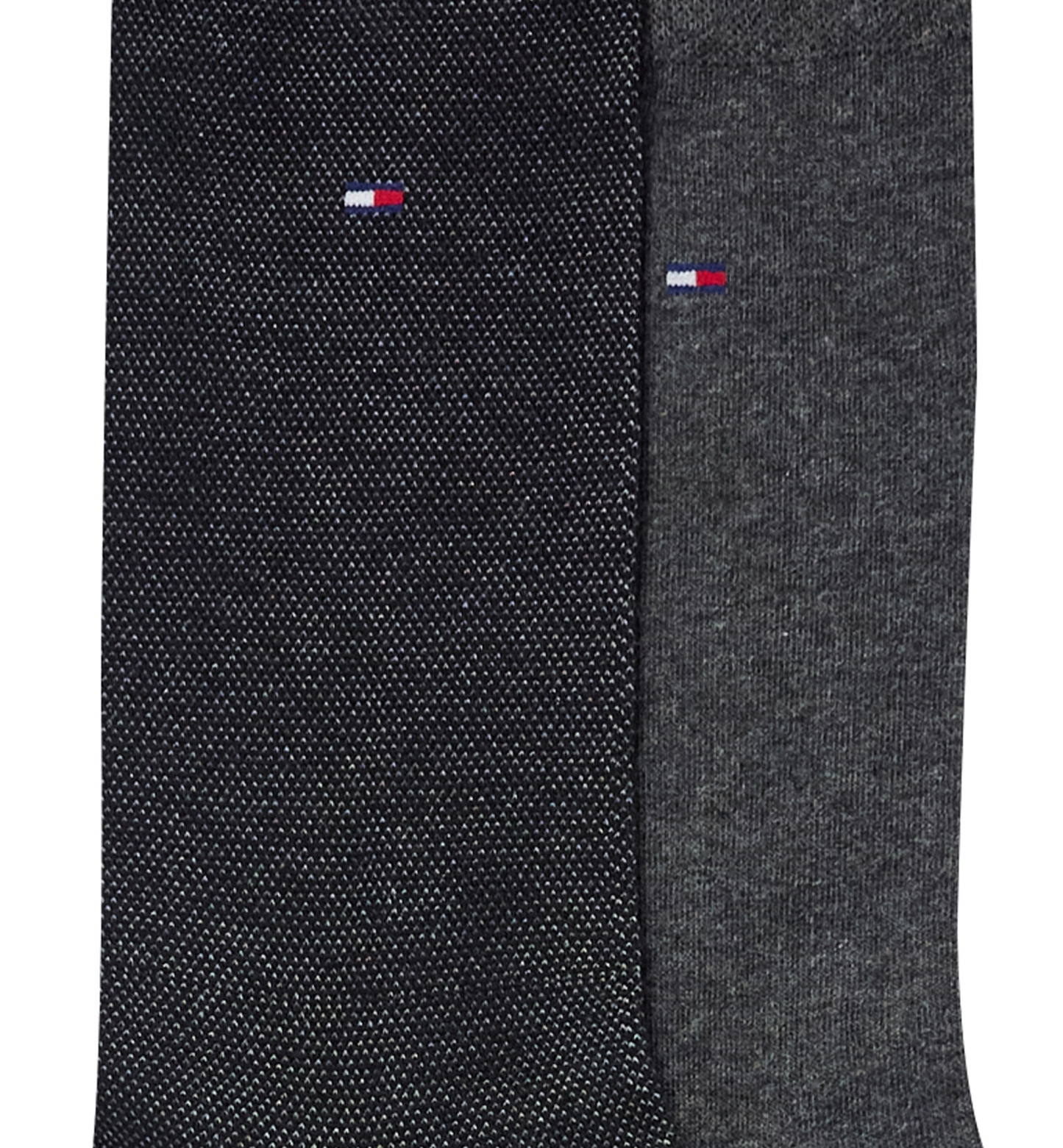Tommy Hilfiger Men's Dress Reinforced Heel Crew Socks, 2-Pack - Black/Gray