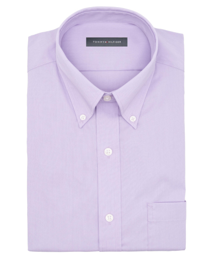 Tommy Hilfiger Men's Regular Fit Wrinkle Resistant Stretch Dress Shirt - Lavender