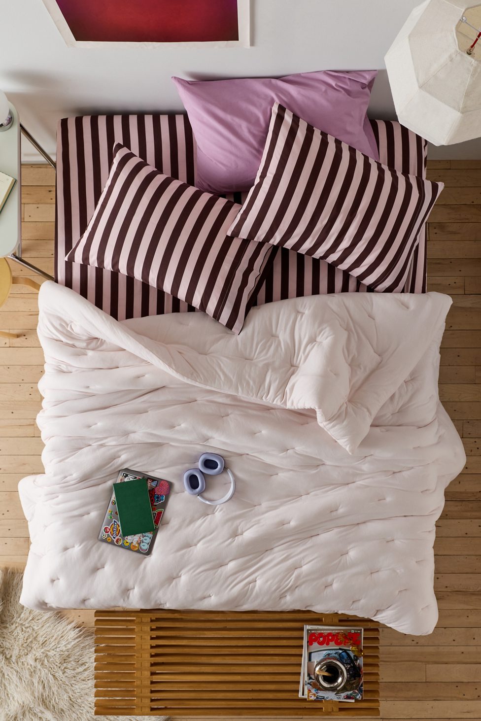 Soft Tee Jersey Pintuck Comforter - Pink