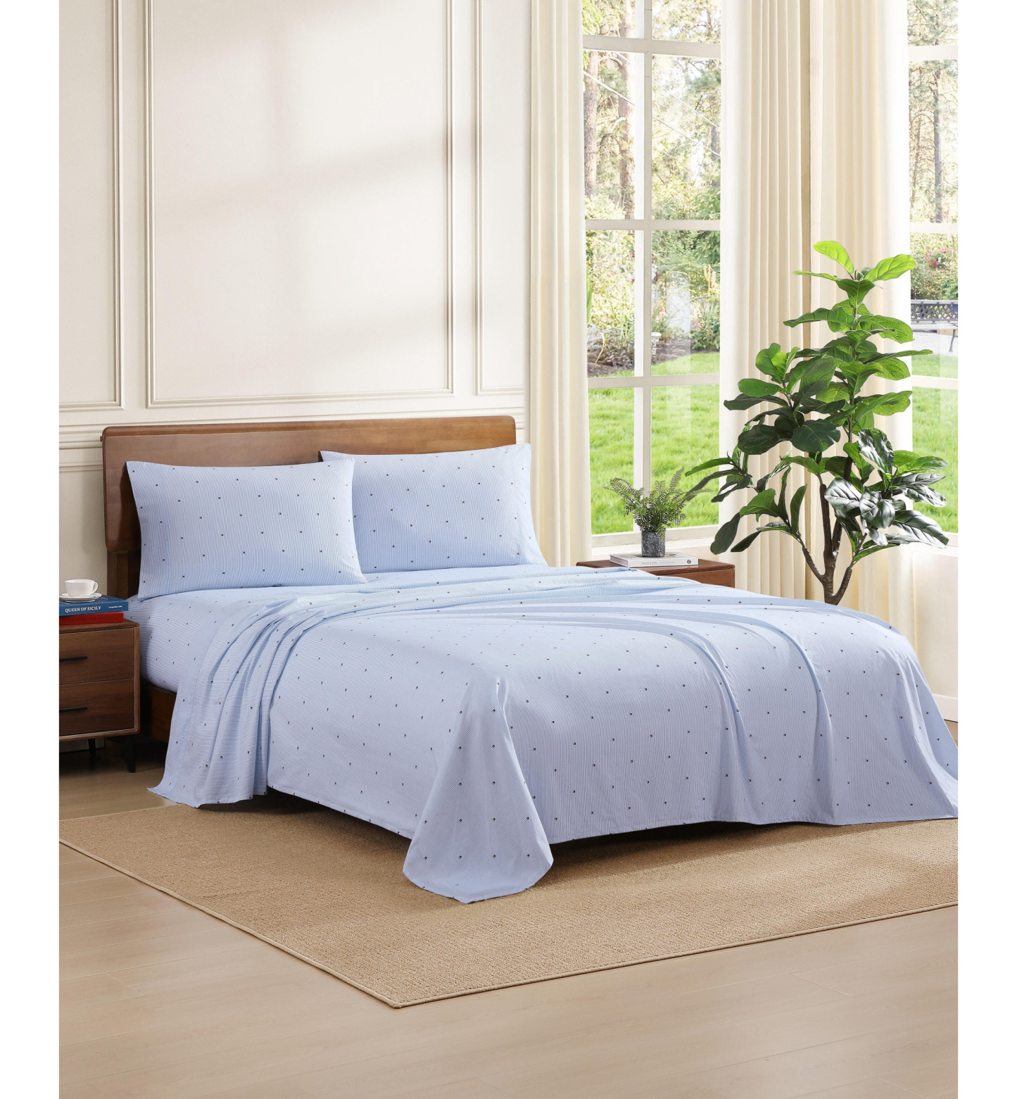 Tommy Hilfiger Printed 200-Thread Count Cotton Percale Sheet Set - Ithaca Stripe