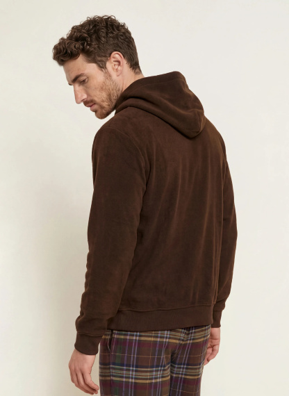 POLO RALPH LAUREN Lounge-Hoodie aus Fleece – DUNKELBRAUN