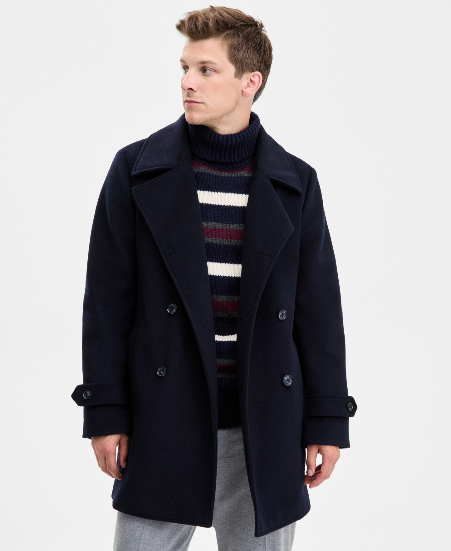 Tommy Hilfiger Men's Modern Fit Peacoat - Navy