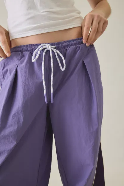 BDG Finish Line Low-Rise Baggy Track Pants - Purple