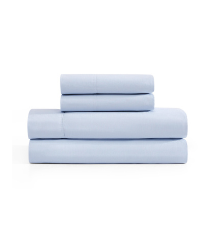 Tommy Hilfiger Solid 200-Thread Count Cotton Percale Sheet Set - Blue