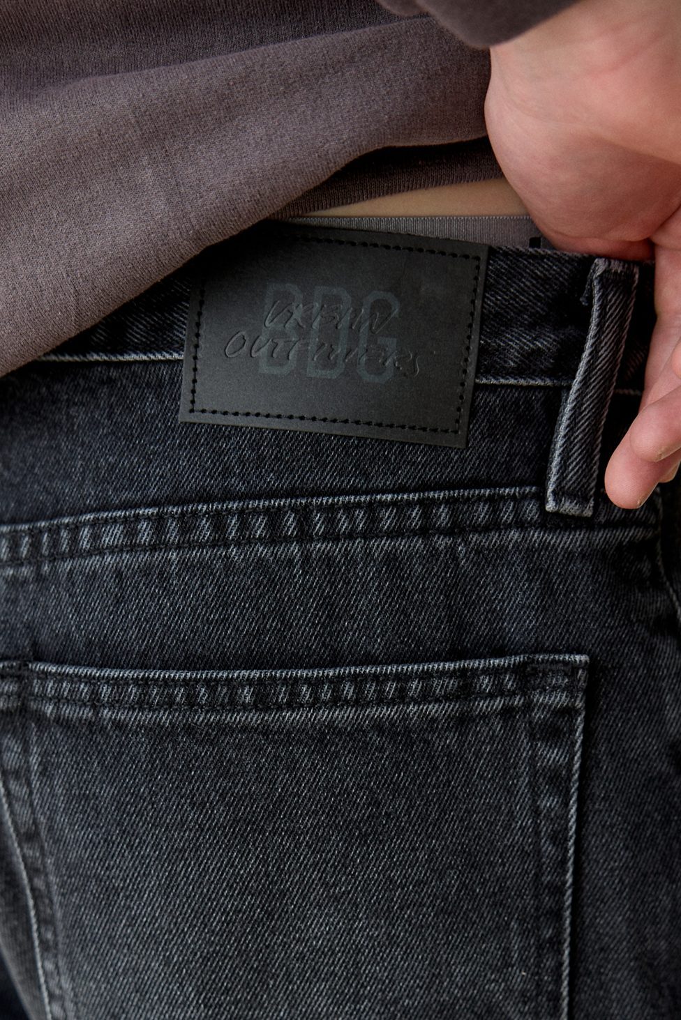 BDG Nitro Destructed Baggy Fit Jeans - Charcoal