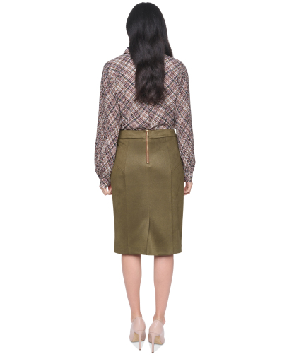 Tommy Hilfiger Women's Fx Suede High-Waisted Pencil Skirt - Dark Olive