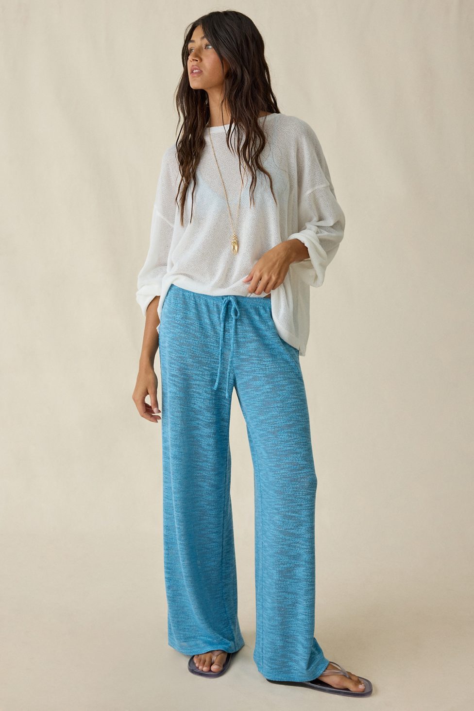 Out From Under Bella Semi-Sheer Swit Beach Pants - Ocean Blue