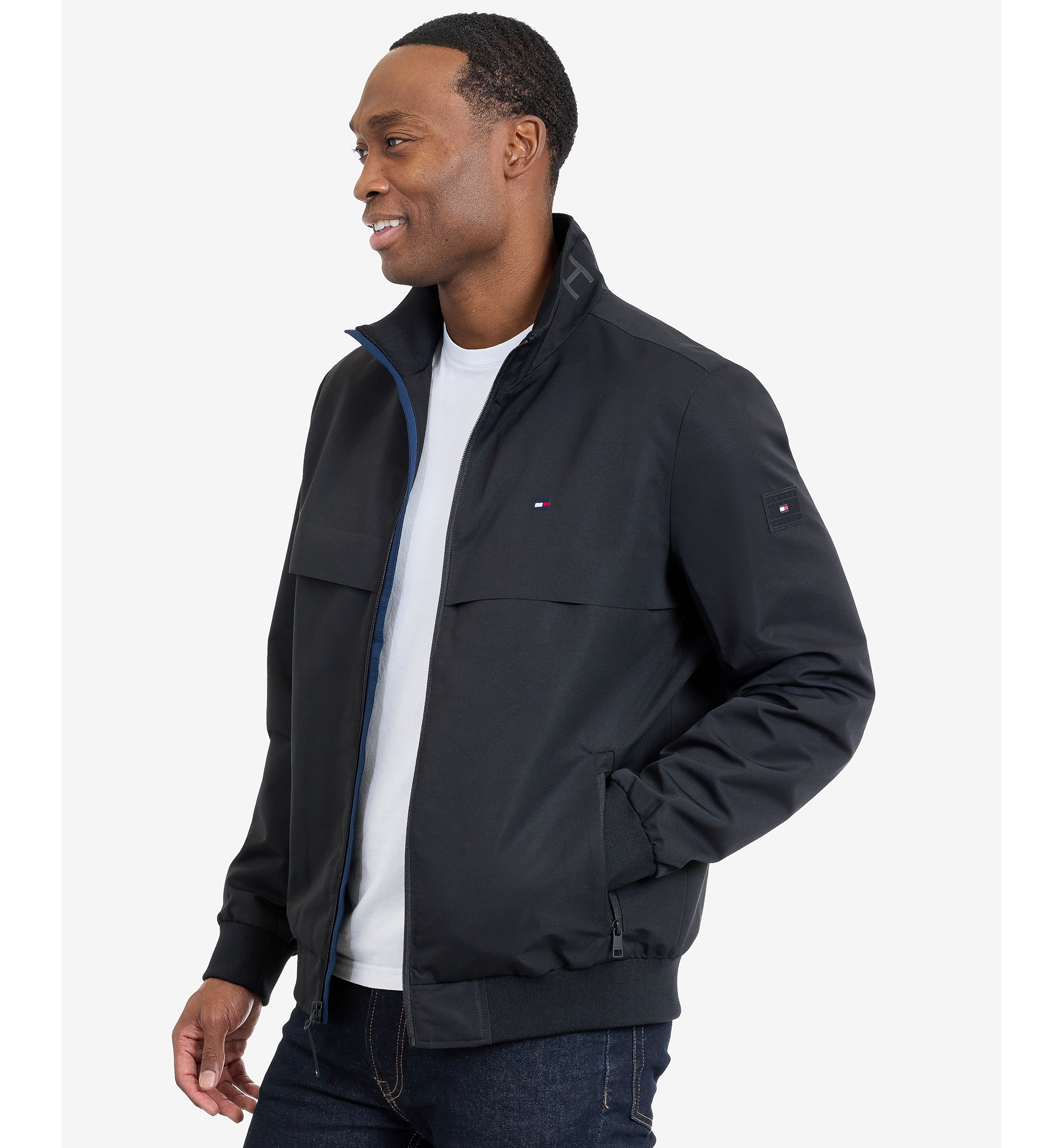 Tommy Hilfiger Men's Water Resistant Boating Regular-Fit Jacket - Black