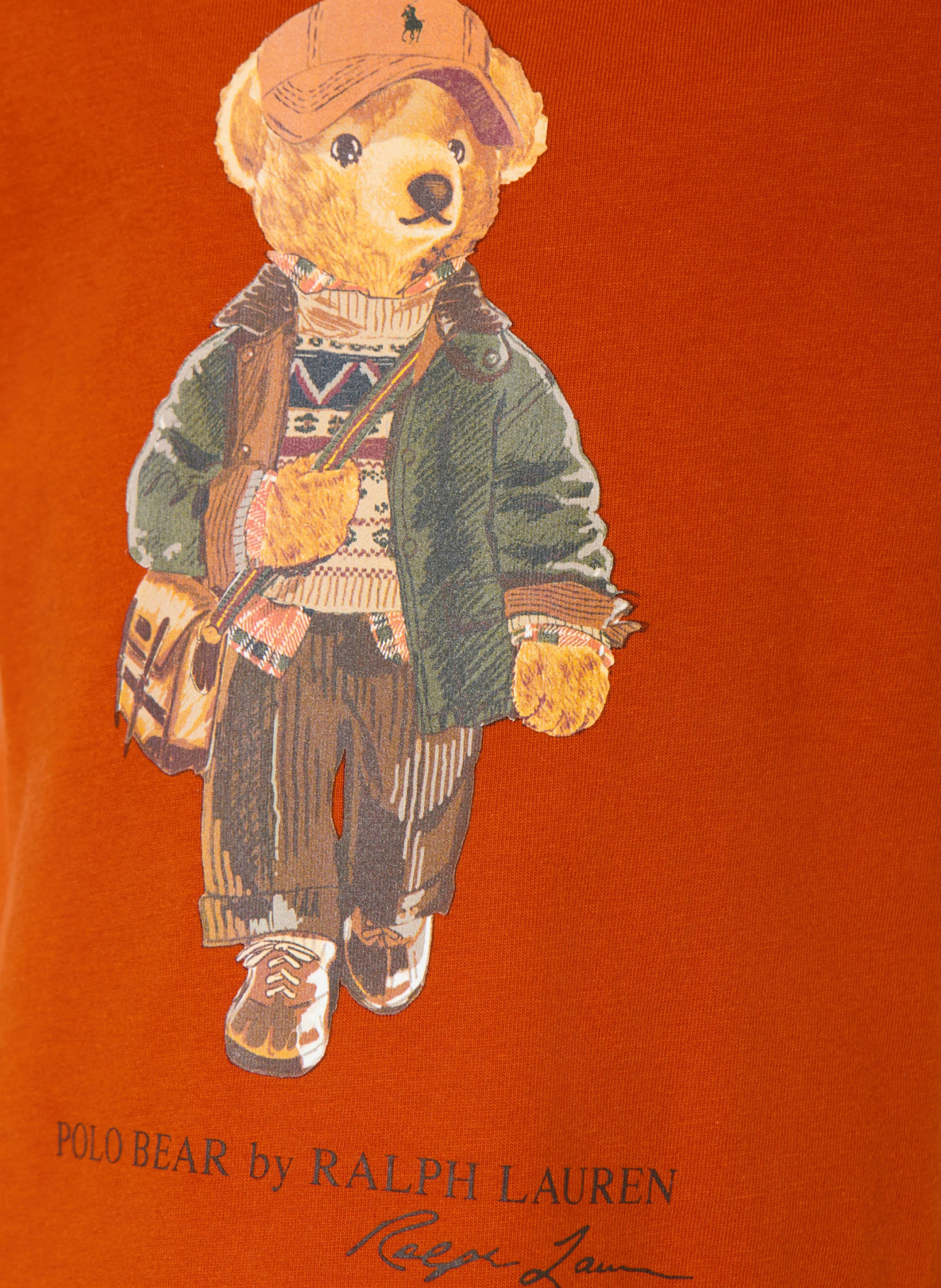 POLO RALPH LAUREN T-Shirt – DUNKELORANGE / HELLBRAUN / DUNKELGRÜN