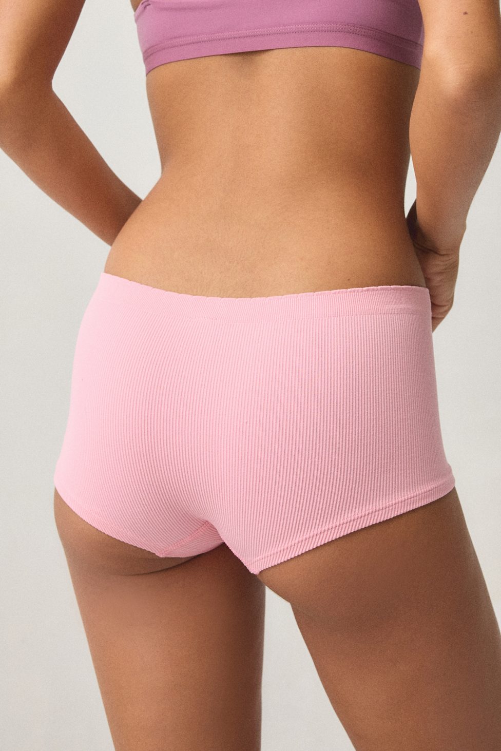 Out From Under Ribbed Seamless Boyshort Underwear - Blush