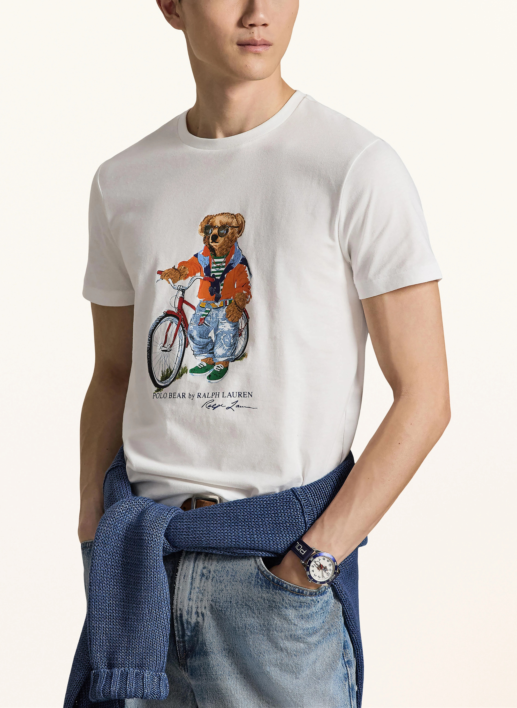 POLO RALPH LAUREN T-Shirt – WEISS / BRAUN / ORANGE